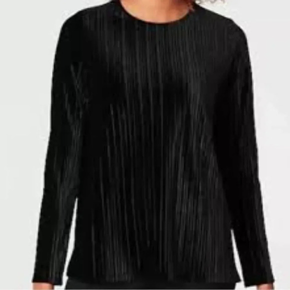 J. Jill Wearever Collection long sleeved Black Ribbed top. Women’s small NWT - Picture 1 of 11